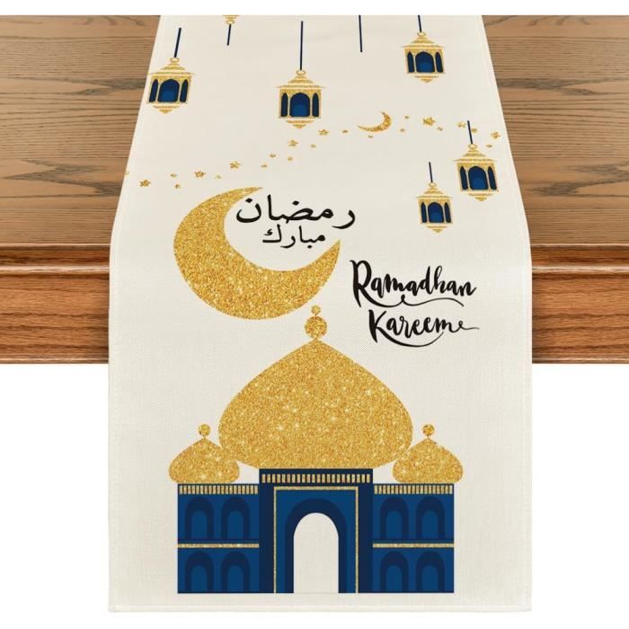 Déco Ramadan Mubarak 12 Pièces – Centres De Table Nid D’abeille Bleu Et Or, étoiles Et Lune – Faciles à Monter Pour Eid
