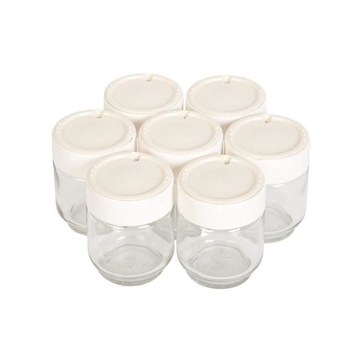 Yaourtières 7 pots verre couvercle blanc yogurta transparent Moulinex A14A03 - Pieces Detachees Cuisson