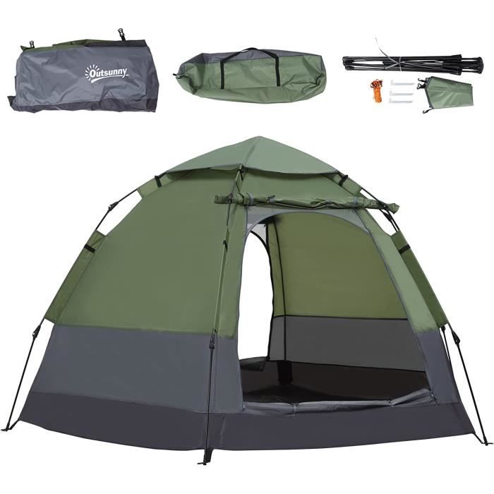 Tente Pop-up 2 Places – Bleu/vert, Déploiement Rapide Pour Camping, Trekking Et Festivals