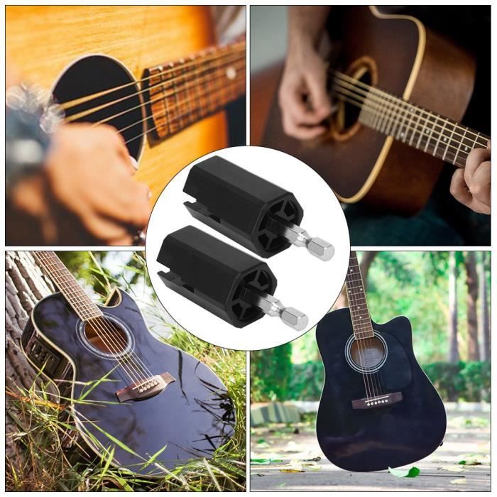 Enrouleur De Guitare, Extracteur De Pointes De Pont - Outil De Guitare Ergonomique Tout En Un Noir