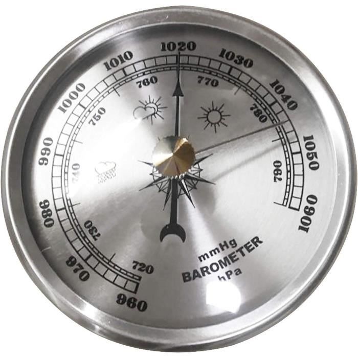 Barometre Extérieur Leroy Merlin Baromètre Analogique En Métal Doré - Diamètre 108 Mm, Station Météo Intérieur/extérieur, Mécanique Sans Pile Station Météo Décorative