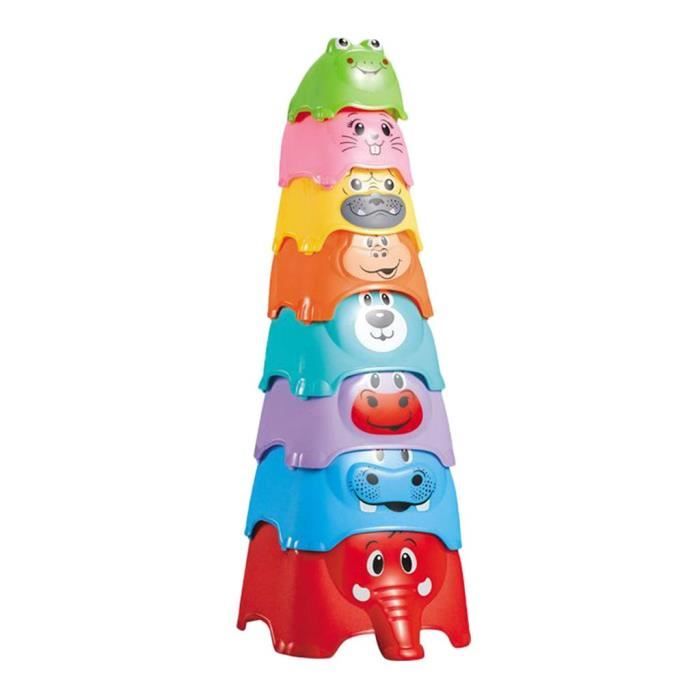 Ruwshuuk Jeu de tasses empilables, tasses empilables, empilables pour la première éducation, tasses empilables avec lettres et chiffres, pour à partir de 6 mois, pour la
