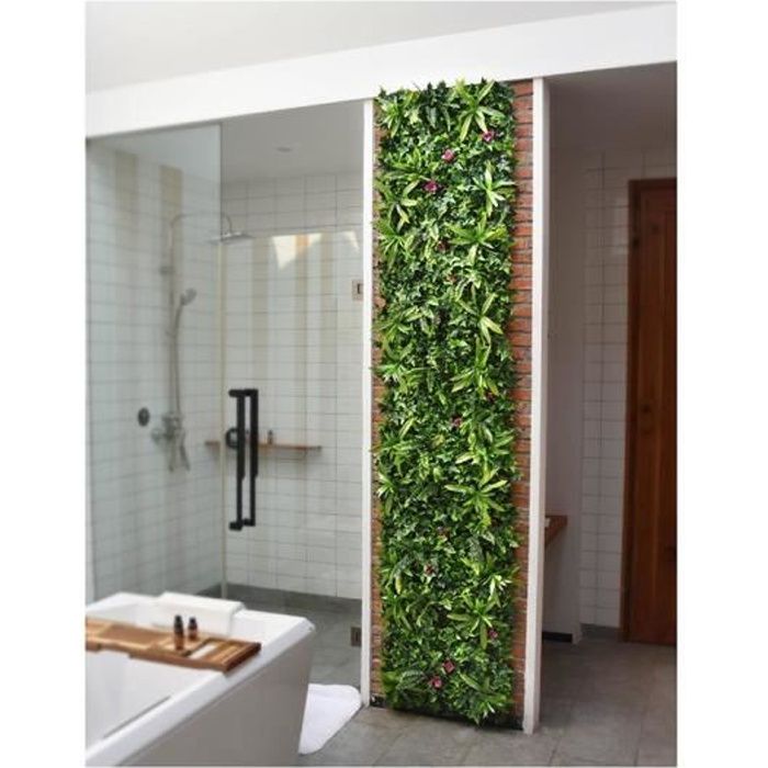 Mur végétal synthétique IKAZ - Pack 1m² - Vert - Cdiscount Jardin