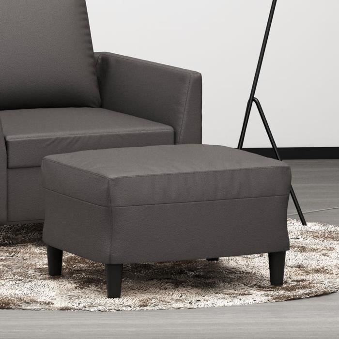 349290 vidaXL Repose-pied Gris 60x50x41 cm Similicuir