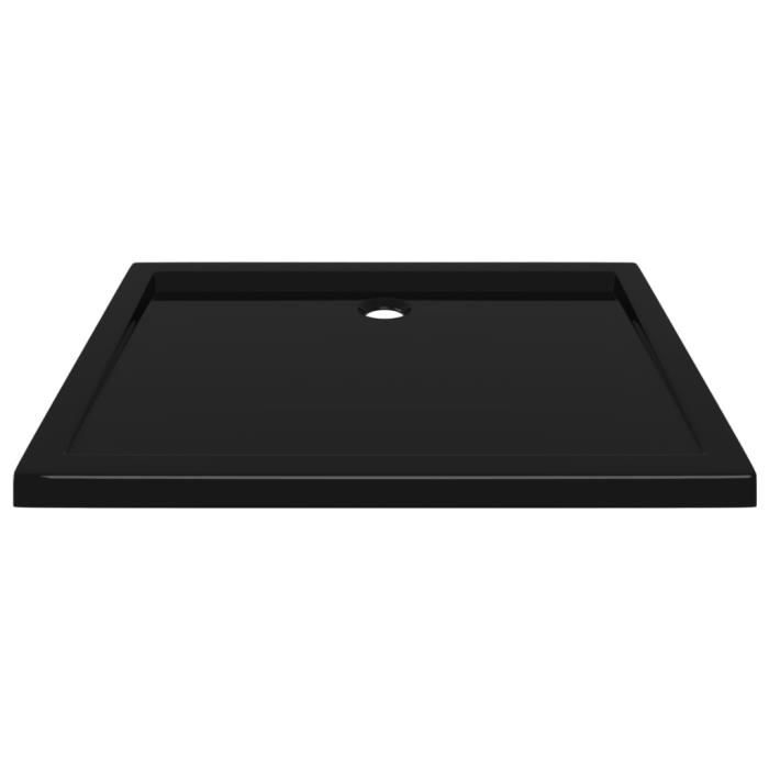 Receveur de douche rectangulaire extra plat VINGVO - Noir - 70x90 cm - Seuil bas - Fond lisse - Fibre de verre