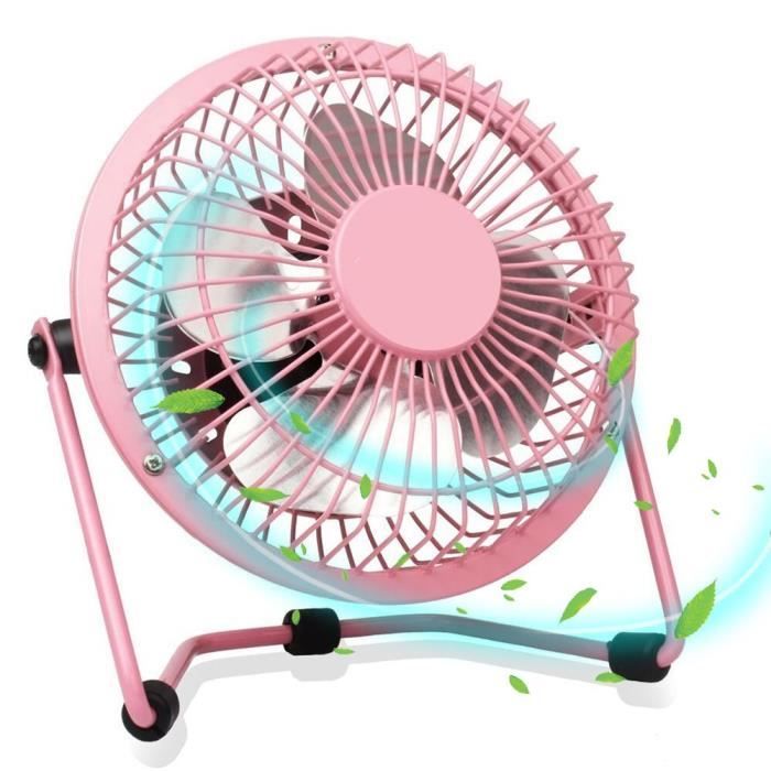 Ventilateur USB - YIOU - Mini Ventilateur Rose - Silencieux - 14cm - Bureau - Yiou