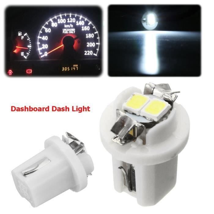 Grandview T5 Dashboard ampoule T5 B8.5 5050 1 SMD LED 12V Tableau de bord blanc tableau de bord Ampoule Pack de 10