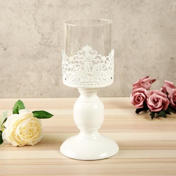 Bougeoir En Fer Forgé Abat-jour Table Classique Pièce Maîtresse