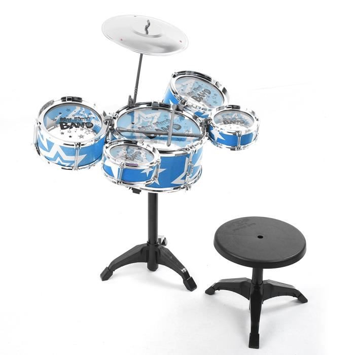 Ensemble De Batterie Pour Enfants – 5 Tambours Et 11 Accessoires – Jouet Musical Éducatif En ABS – Dès 3 Ans