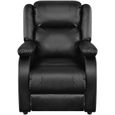4079ROMAN® Fauteuil de massage électrique chaise Relax Massan Fauteuil de massage Noir Similicuir-1