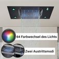 LED Colonne de Douche Encastrée Noir Thermostatique 38℃,Système de Douche de Tête 49 x 35 cm Carrée en Laiton avec télécommandez-1