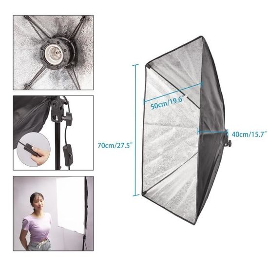 Kit D'éclairage Studio Photo 4 En 1 - 3 Softbox, Trépieds, Douilles E27 Et Bras Girafe, Parfait Pour Portrait, YouTube, Produit - 10