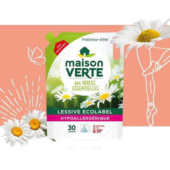 Maison Verte Lessive Eco pack Peaux Sensibles 30 lavages[57] - Cdiscount  Electroménager