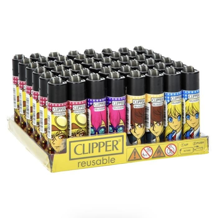 Lot 4 Briquets Clipper Micro Rechargeables - Design Astro Spacing (sport Astronautes), Pierre Remplaçable