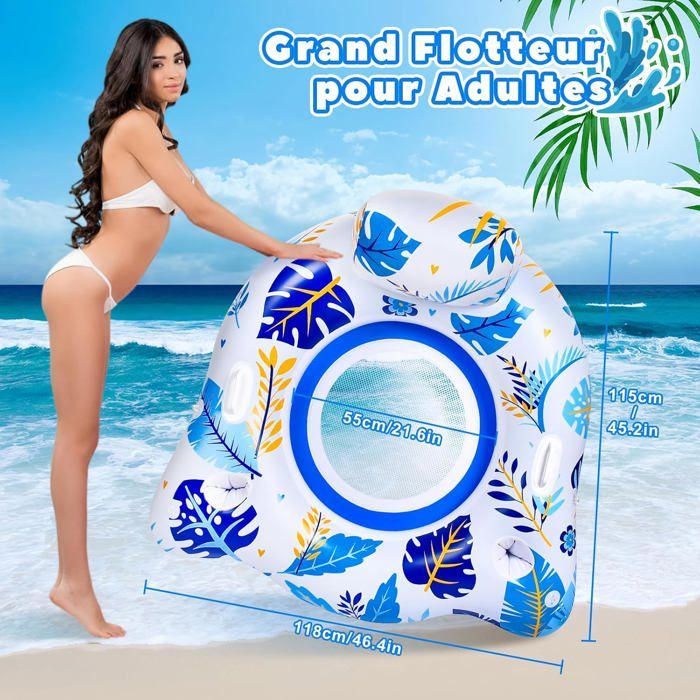 Matelas Gonflable Piscine Hamac Flottant D'Eau Avec Auvent Détachable Hamac Gonflable De Bouée