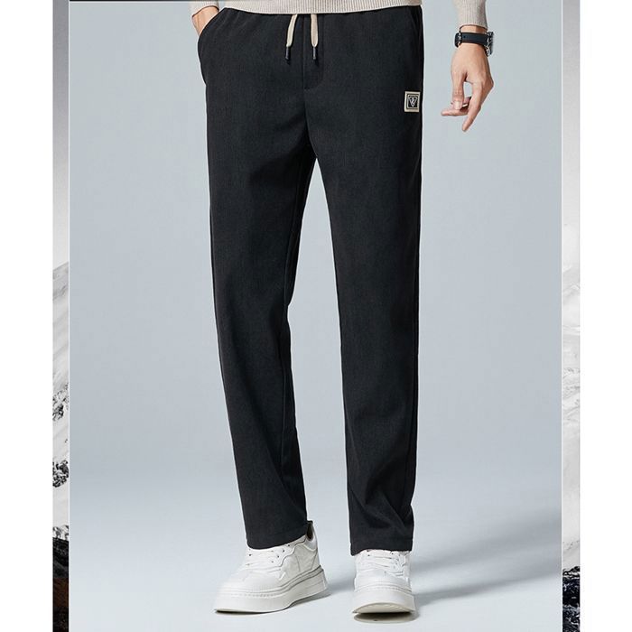 Pantalon Velours Côtelé Homme - Jogging Baggy Chaud Hiver - Taille élastique - Confort Polaire - Loisirs Décontracté - 6
