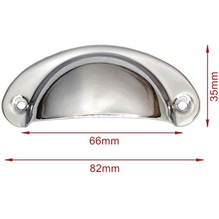 Lot De 6 Poignées De Tiroir Argentées Uxcell - Entraxes 5cm (2 Pouces) - Neuves