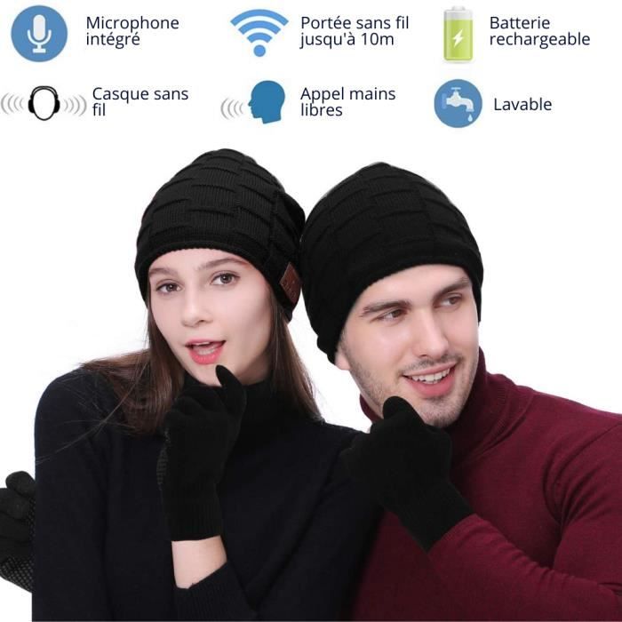 Bonnet Bluetooth V5.0 pour Femme,sans Fil Bonnet en Queue de Cheval  Chaleureux Chapeau d'hiver Lavable pour la Course à Pied - Cdiscount Sport