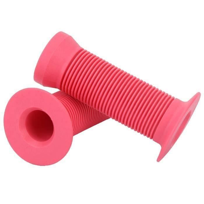 Lot De 2 Poignées De Guidon Vélo Antidérapantes TPR 22,2 Mm – Rose, Avec Anneaux De Verrouillage, Longueur 132 Mm
