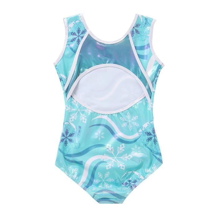 Justaucorps Gymnastique Enfant Fille + Legging - Tenue Danse Patinage Artistique - Taille 5-14 Ans - Polyester/Élasthanne - Pour Spectacle, Compétition