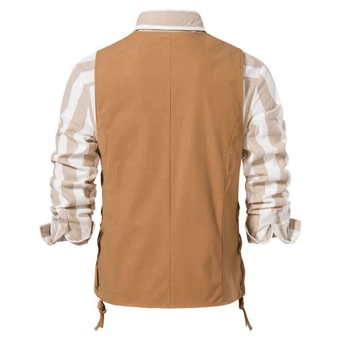 Gilet de Costume Homme Slim Sans Manches Kaki Couleur Unie Pour Mariage Soiree Fete Kaki Cdiscount Pret a Porter