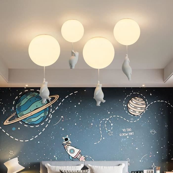 Plafonnier LED Enfant étoiles Et Lune - 45 Cm De Diamètre - Lumière Blanche, Chaude, Réglable - Pour Chambre, Salon
