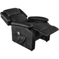 4079ROMAN® Fauteuil de massage électrique chaise Relax Massan Fauteuil de massage Noir Similicuir-2
