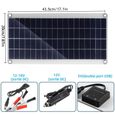 Kit Panneau Solaire 100W + Contrôleur de charge solaire 100A pour Charge la Batterie 12V de Camping-car/Bateau/Caravane-2