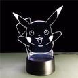 XR05794-Lampe Veilleuse 3D Pokemon Pikachu USB changements de 7 couleur LED Lampe bebe-2