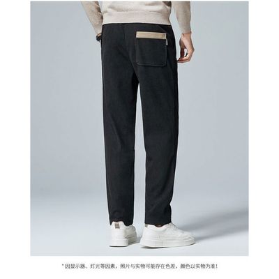 Pantalon Velours Côtelé Homme – Coupe Baggy, Taille élastique, Chaud Pour L'hiver, Style Décontracté