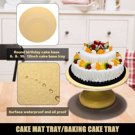 Planche à gâteau ronde blanche – 8 po x ¼ po d'épaisseur – 12/pqt