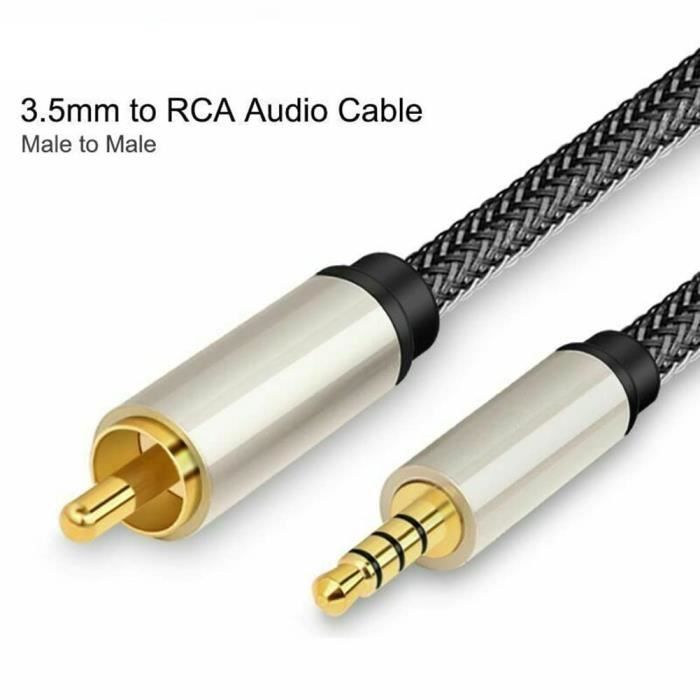 Câble Coaxial Audio RCA Vers RCA Mâle Vers Mâle, Connecteur RCA Numérique  Stéréo Pour TV, Amplificateur DVD, Câble De Caisson De Basses Hifi, 1m 2m  3m