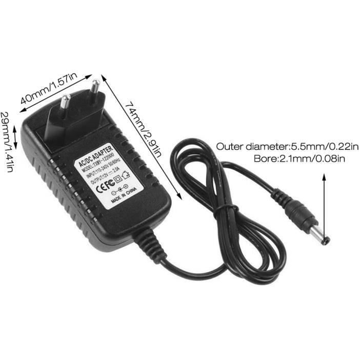 Chargeur 12V 1A Pour Voiture Électrique Enfant – Compatible SUV, Moto, ATV – Prise 2,1x5,5mm