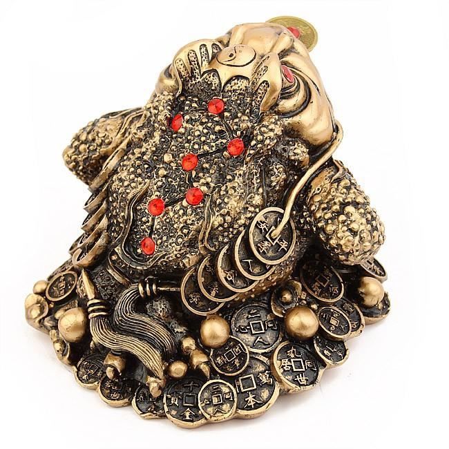 Lachineuse Rospo Feng Shui Portafortuna - Grande 17 Cm, Statuetta In Resina, Decorazione Tradizionale Cinese Per La Casa
