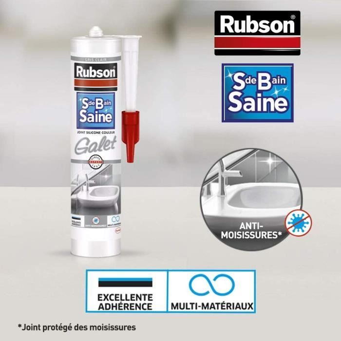 Rubson Sanitair Saine mastic silicone multi matériaux 280ml gris clair