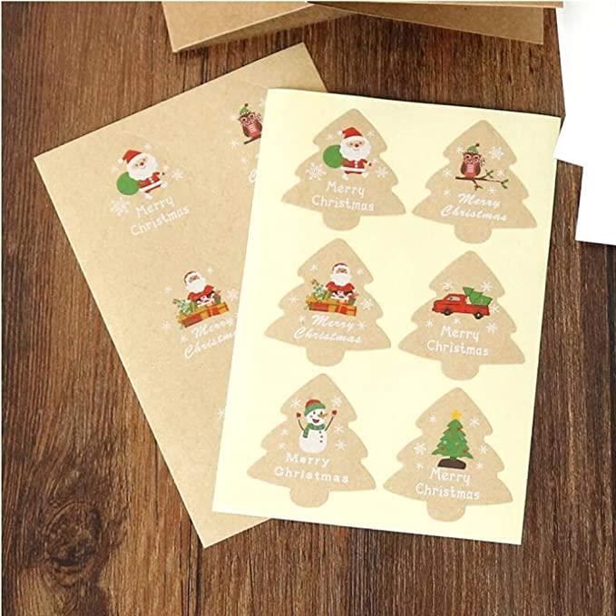72 Cartes Cadeau Noël Holographiques - 24 Cartes + Enveloppes + Autocollants, Motifs Animaux