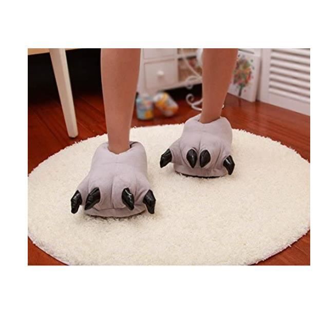 Chaussons Velours Griffe De La Patte Animale Dinosaure MAKFORT