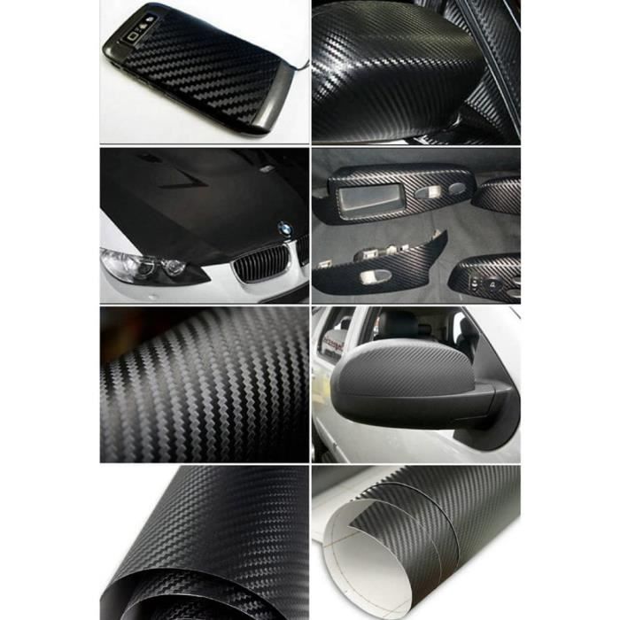 Film Autocollant Adhésif En Fibre De Carbone, 3CM ×300CM Bandes De Fibre De Carbone Anti-Rayures Film, DIY Décoration Film Voiture - Auto
