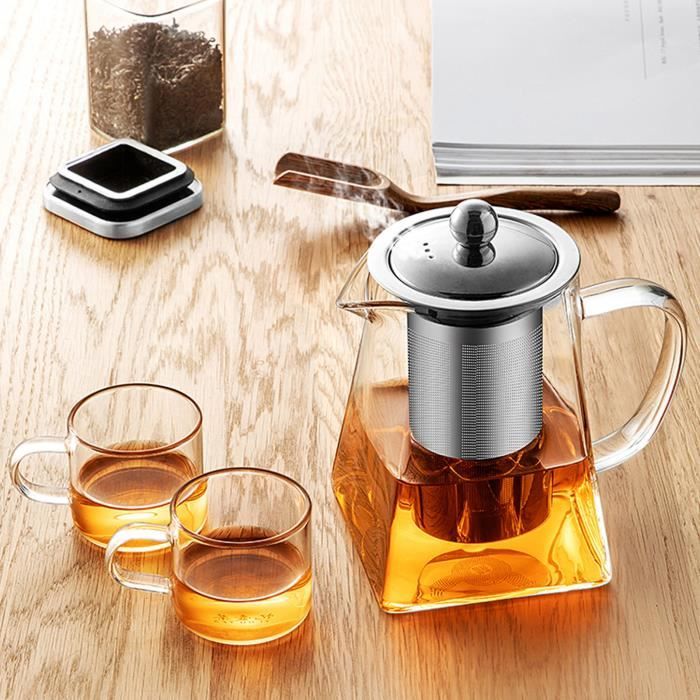 Théière en acier inoxydable, bouilloire à thé avec infuseur amovible, pour  thé aux fleurs en vrac, bouilloire à café pour cuisinière – acheter aux