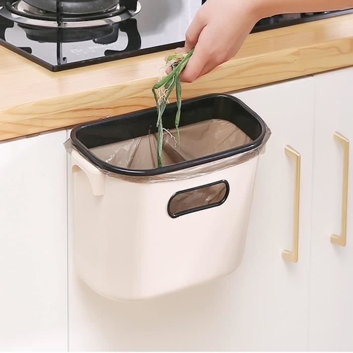 Poubelle à Compost De Cuisine 7L - Poubelle Murale Sous Évier Avec Couvercle Hygiénique