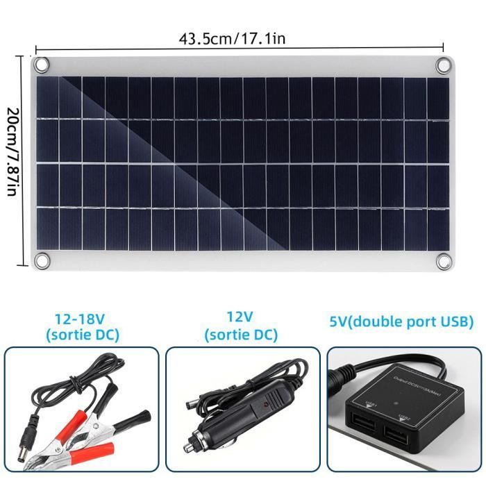 Kit de Panneau Solaire 200W 12V+Contrôleur de Charge Solaire 100A