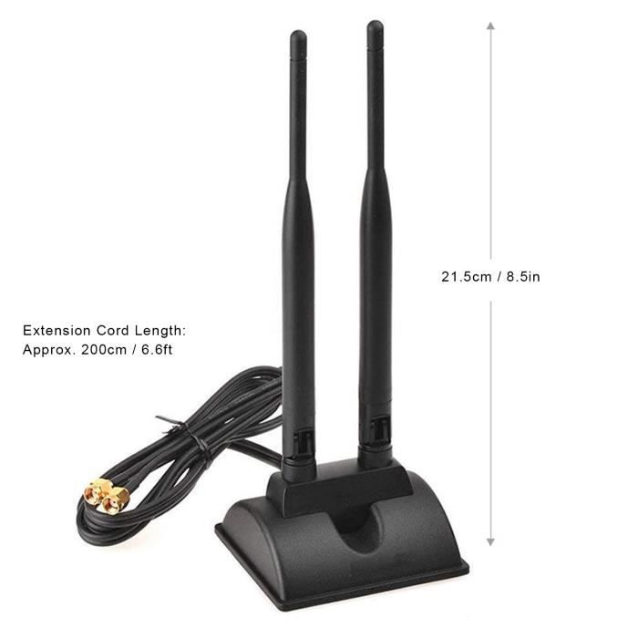 Lot De 2 Antennes Wifi MSI Meganet 5 Cm - Connecteur RP SMA Femelle - Multi-directionnel