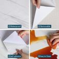 Outad® Papier Peint Marbre Blanc 60cm × 500cm pour Meuble Cuisine Mural Vinyle Adhesif Revêtement Plan de Travail Adhésif-3