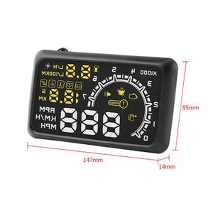 Dioche Affichage Tête Haute Voiture HUD Grand Écran Double Système GPS – Avertisseur Vitesse Et Infos Conduite 11-18V