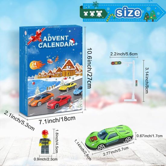 Calendrier De L'Avent 2025 Voitures - 24 Véhicules En Alliage - Pour Garçon 2-7 Ans - Cadeau De Noël - 2