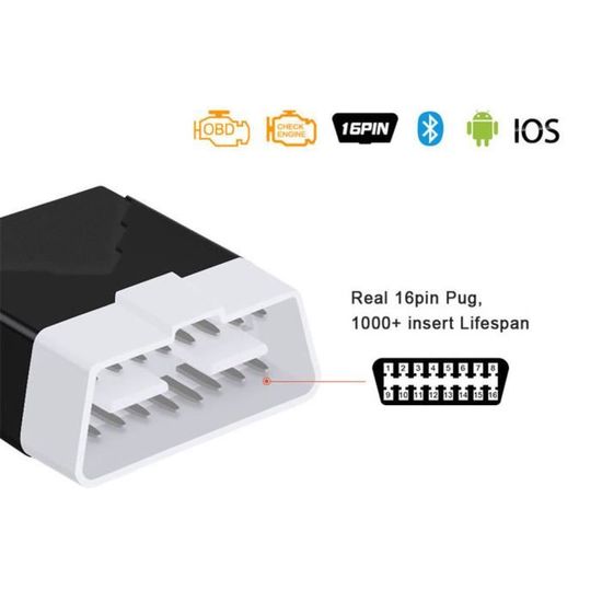Erisin OBD2 voiture Bluetooth V1.5 Diagnostic Scanner outil pour de couple Android Mobile