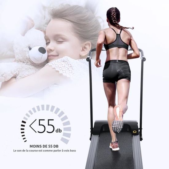 LONTEK tapis de course pliable, fréquence cardiaque, 0.8-10KM / H, 12 programmes, écran LCD