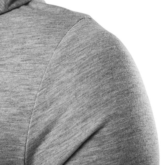 Chemise homme en coton mélangé Fermeture éclair avec cordon de serrage Doublées En Polaire Sport Gym Pull à Capuche 