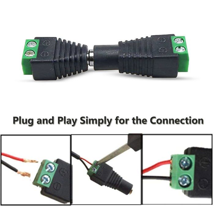 Lot De 4 Connecteurs DC Femelle 5,5x2,1 Mm | 2 Broches | Pour Alimentation électrique | Métal
