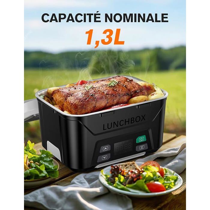 Gamelle chauffante avec batterie 1,3L, lunch box programmable pour — free download